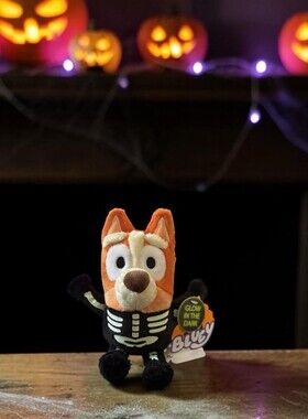 Bluey BINGO Skeleton Glow-in-the-Dark Plush 7.5” Halloween Costume Dan Dee